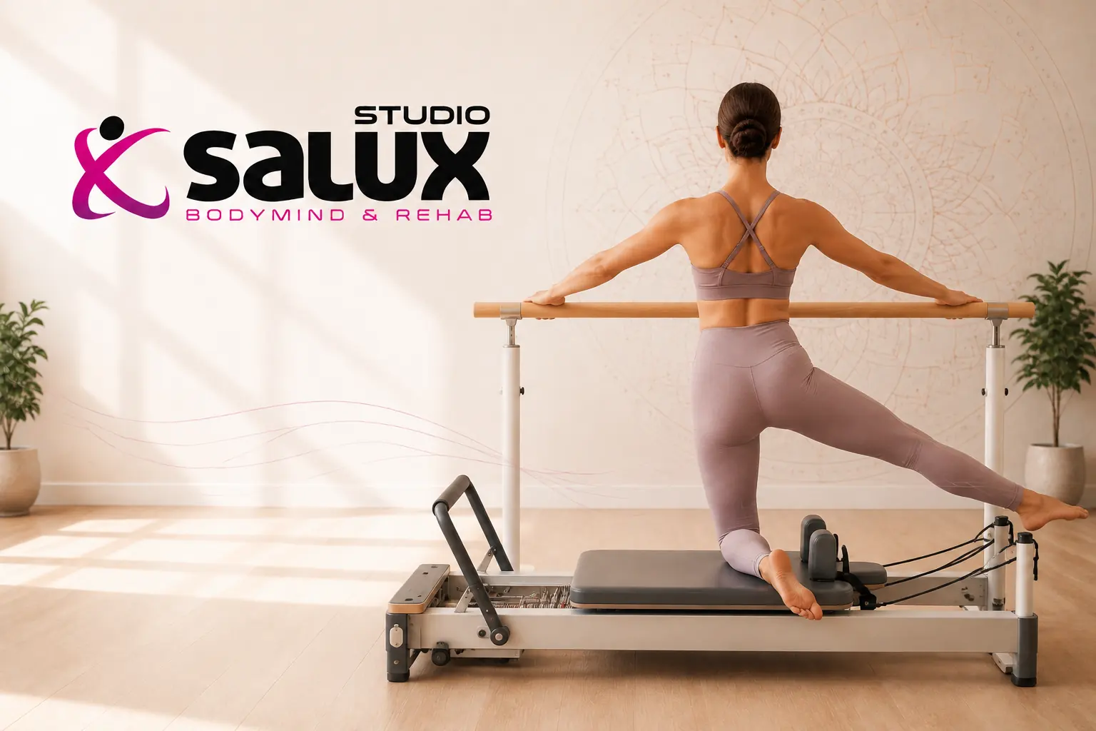 Práctica de Pilates Reformer en Studio Salux