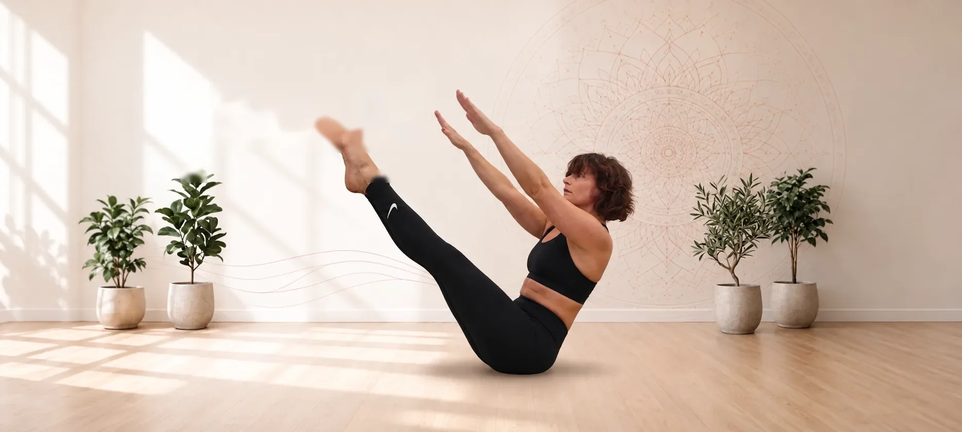 Ejercicio de Pilates en la sala de Studio Salux